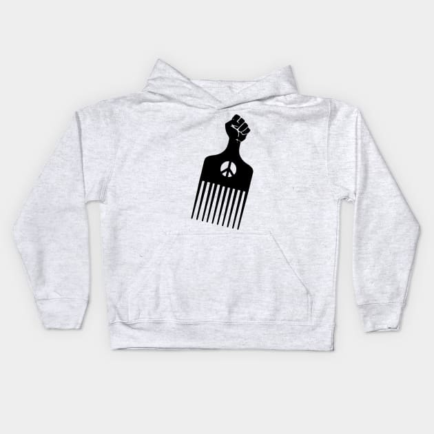 Black Fist Afro Pick, Black Culture, Black History, Black Lives Matter Kids Hoodie by UrbanLifeApparel